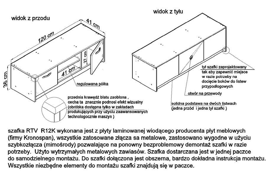 Nowa szafka pod telewizor RTV (PATI 29) 4 kolory! 120x41x36 OD RĘKI!!!