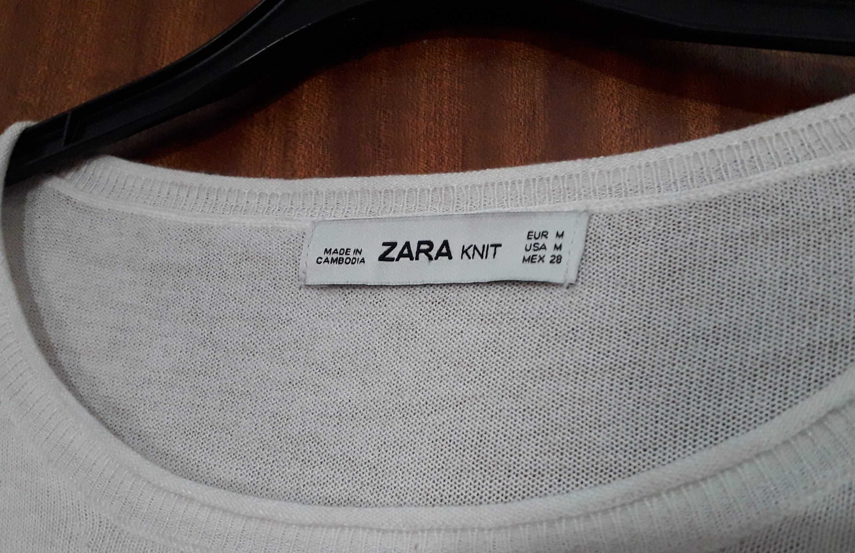Camisola de malha com folho Zara Tam M Nova