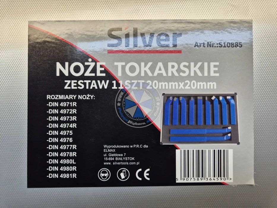 Noże tokarskie 20x20mm 11 sztuk zestaw noży tokarskich 20mm
