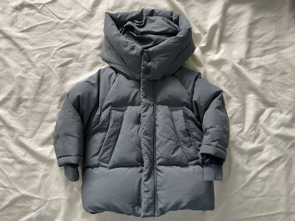 Kurtka zimowa puchowa Zara kids 80 khaki puch łączy