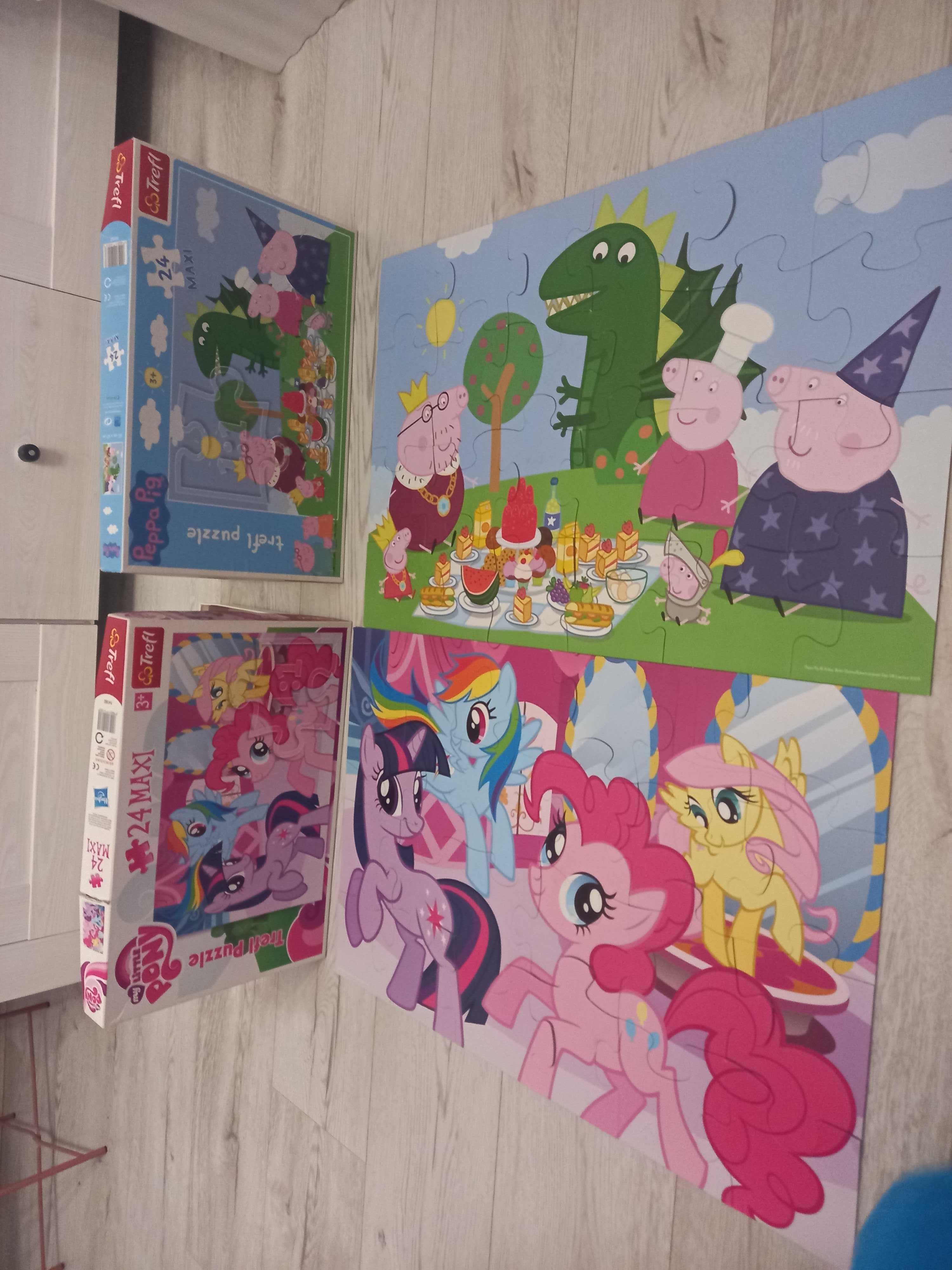 Puzzle firmy TREFL, ŚWINKA PEPPA, KUCYKI PONY, jak nowe