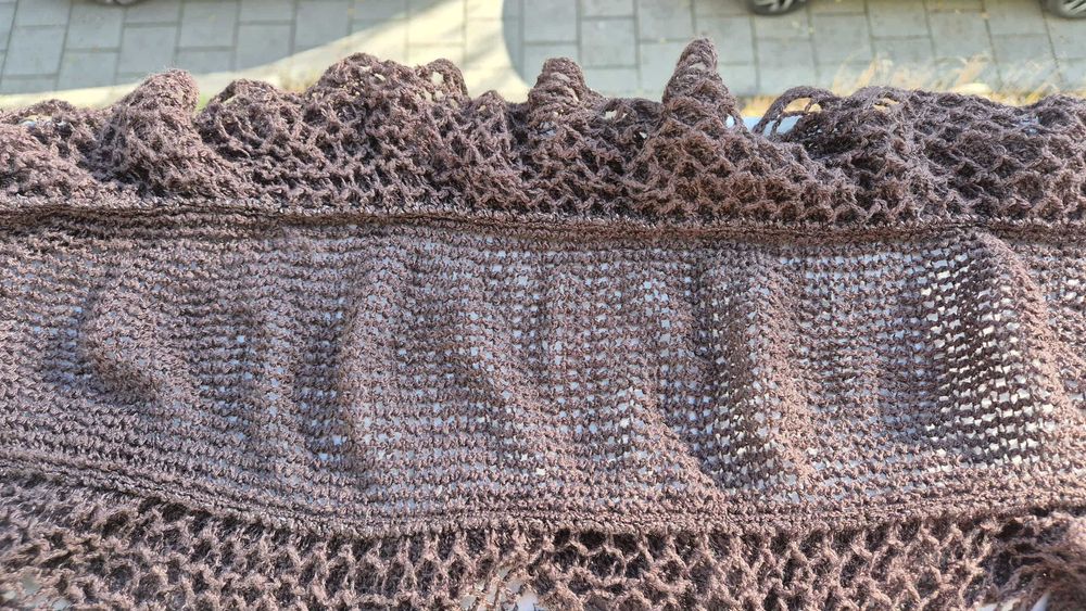 Szalik brązowy pleciony wiosna jesień