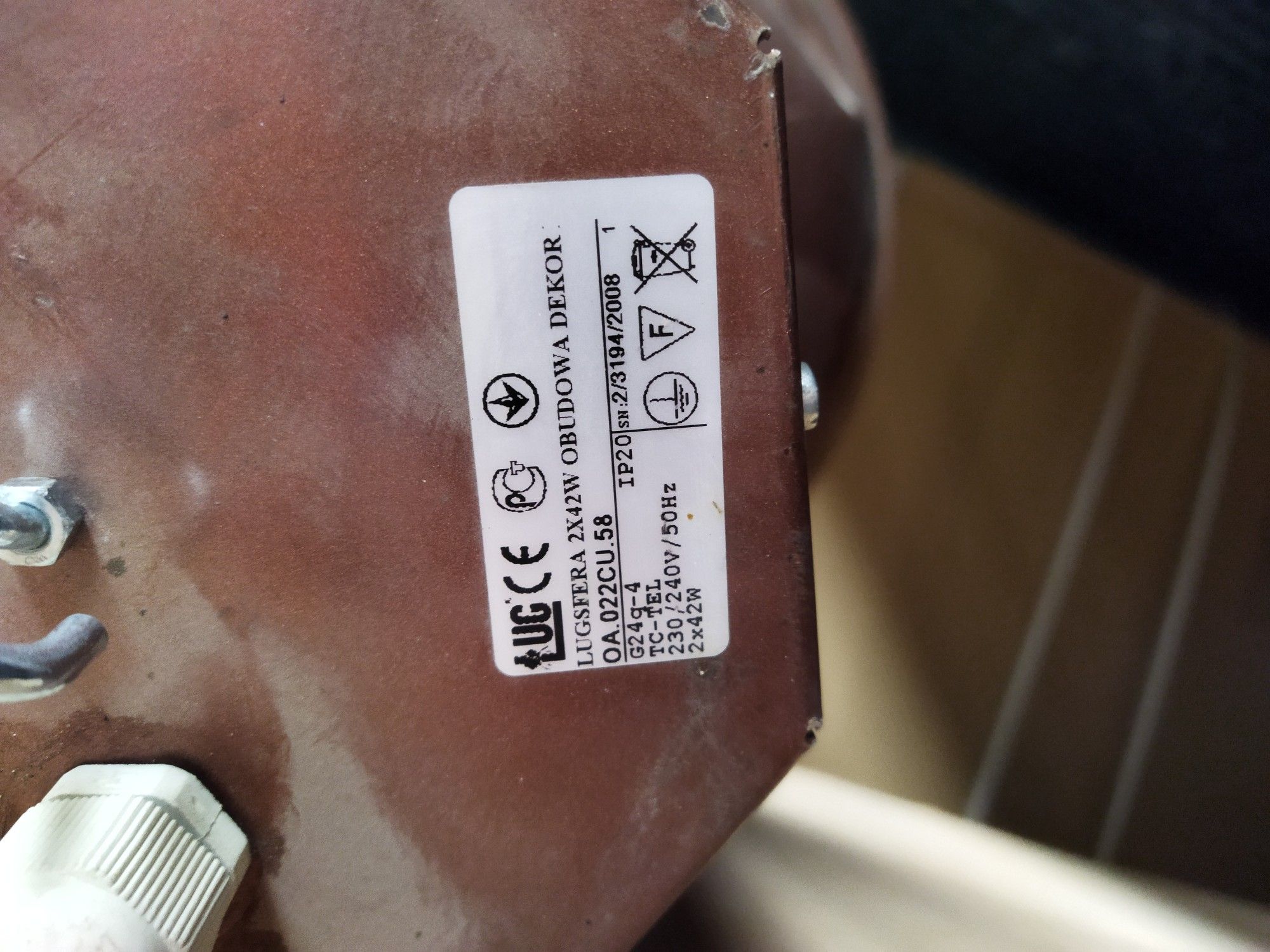 Lampa sufitowa loftowa wisząca sodowa LUG z żarówką 100W