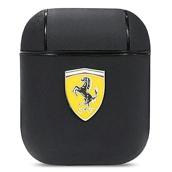 Etui Ferrari On Track Leather na AirPods 1/2 - czarne