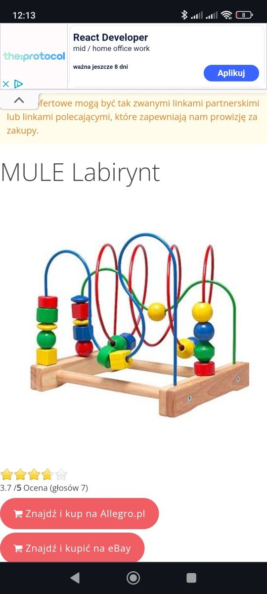 Zabawka edukacyjna Ikea Mule Przeplatanka