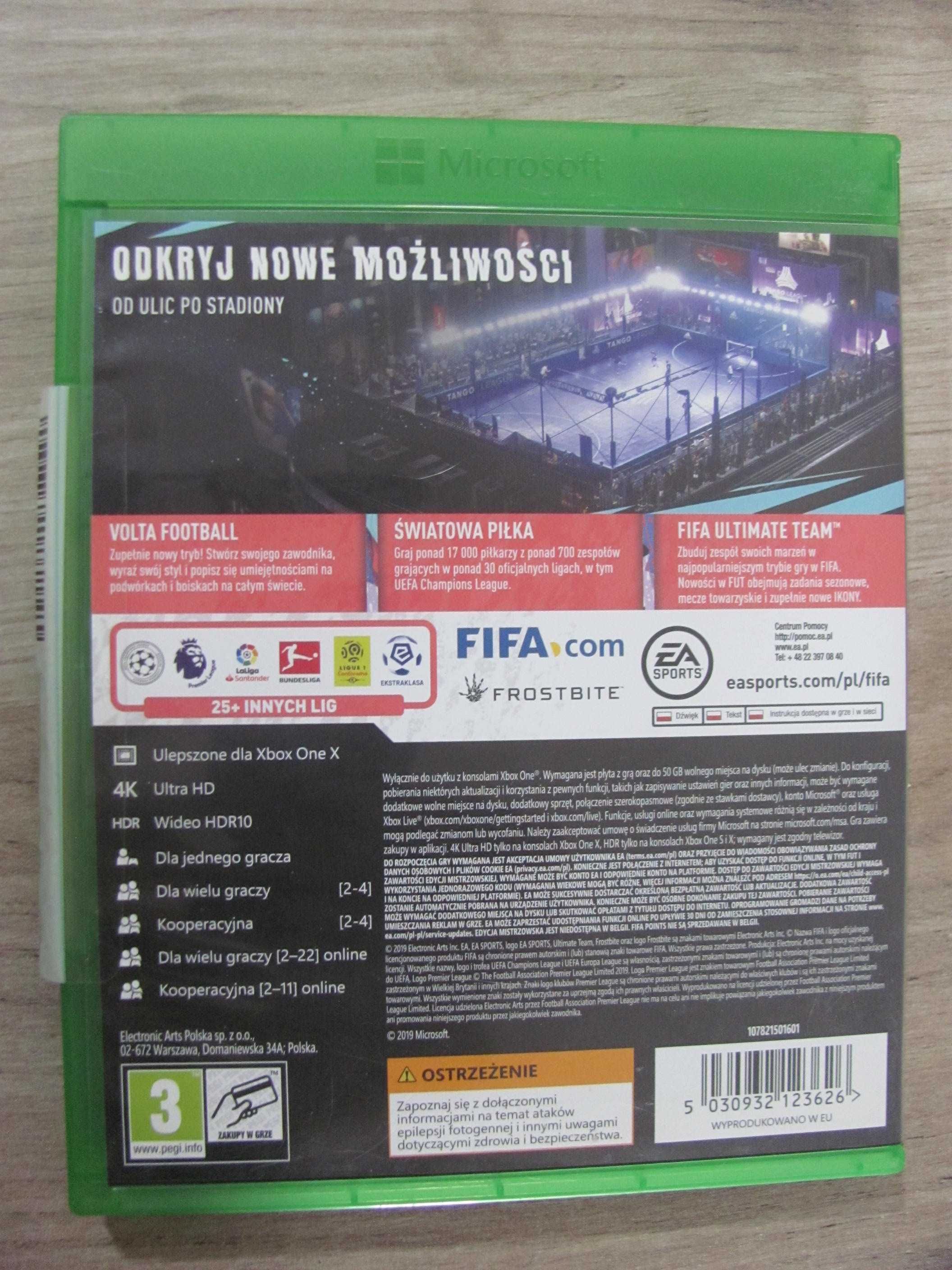 Gra FIFA 20 Xbox one 2020 Edycja MISTRZOWSKA PL