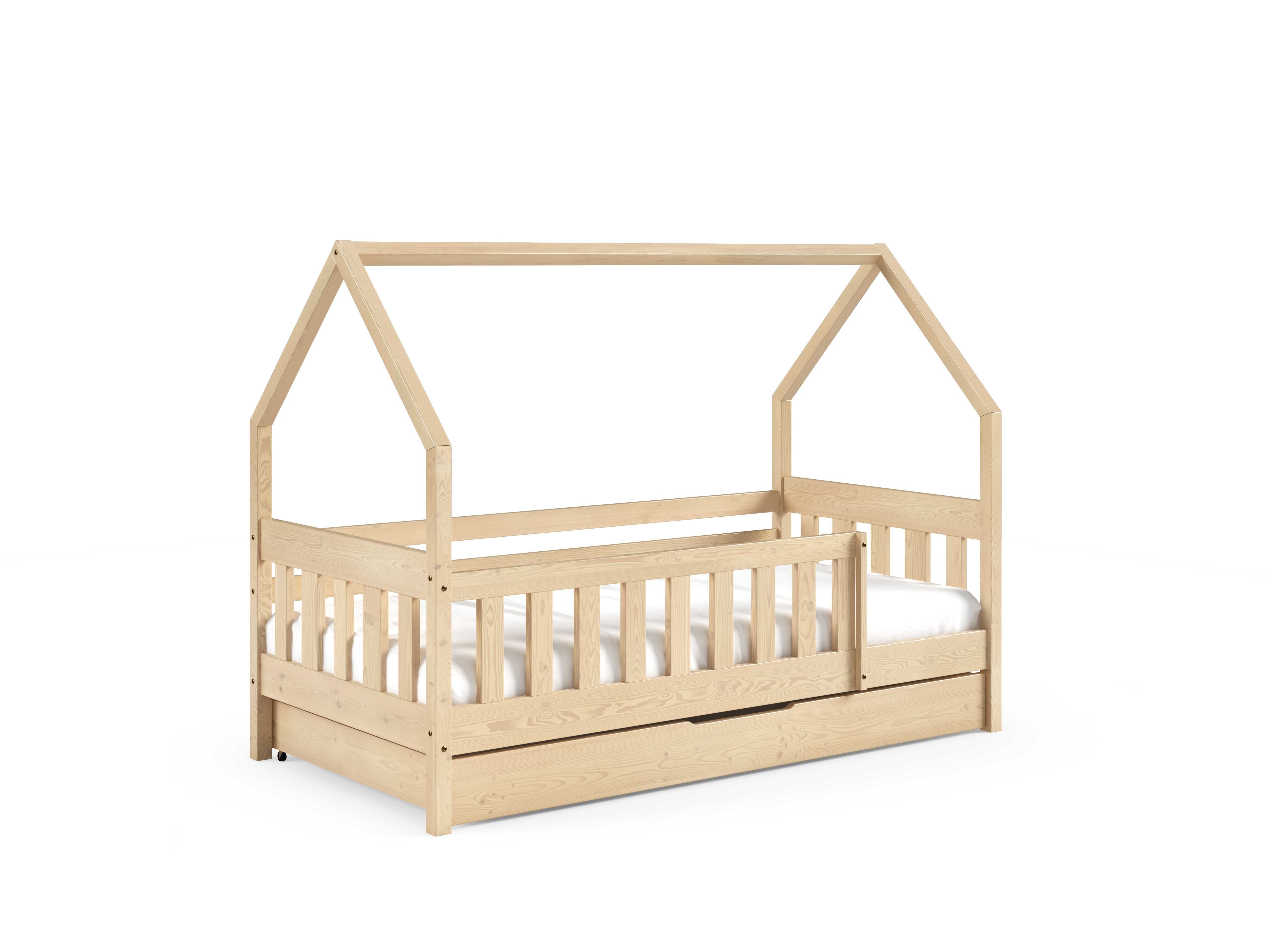 Drewniane łóżko dziecięce LUNA w stylu skandynawskim