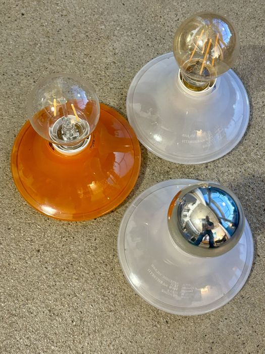 3 lampy kinkiety Artemide Milano Teti design Vico Magistretti SpaceAge