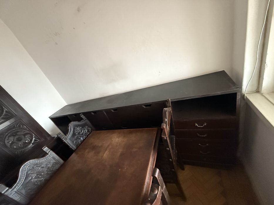 Moveis sala completos + cadeiras/ madeira macica