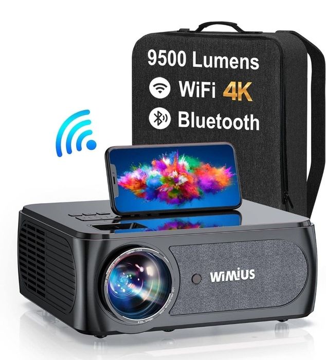 Projetor led 9500 lumens + WiFi + Bluetooth + Office + NATIVA 1080P/4K