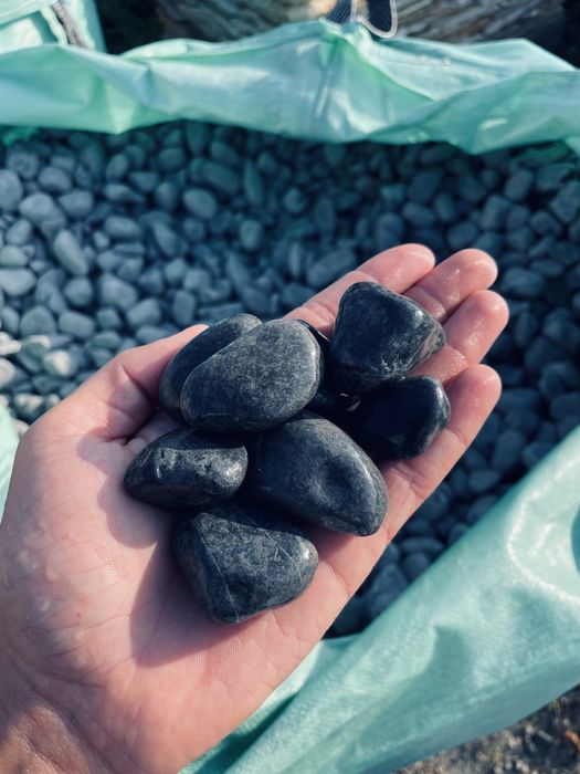 Czarny Kamień Naturalny Akwarium Podłoże Otoczak Grys NERO EBANO Żwir