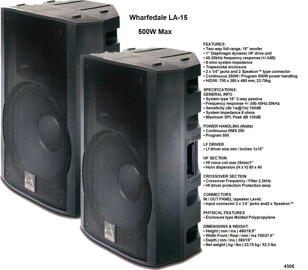 Colunas Wharfedale LA-15  (Speakers)  aceito trocas