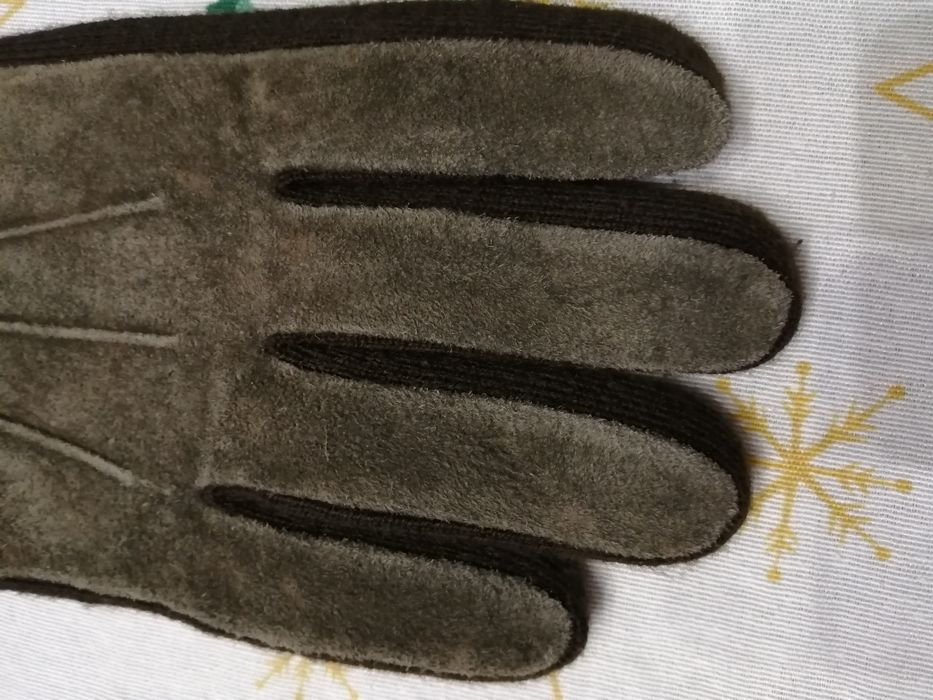 Luvas em pele genuine cor castanho tamanho XL