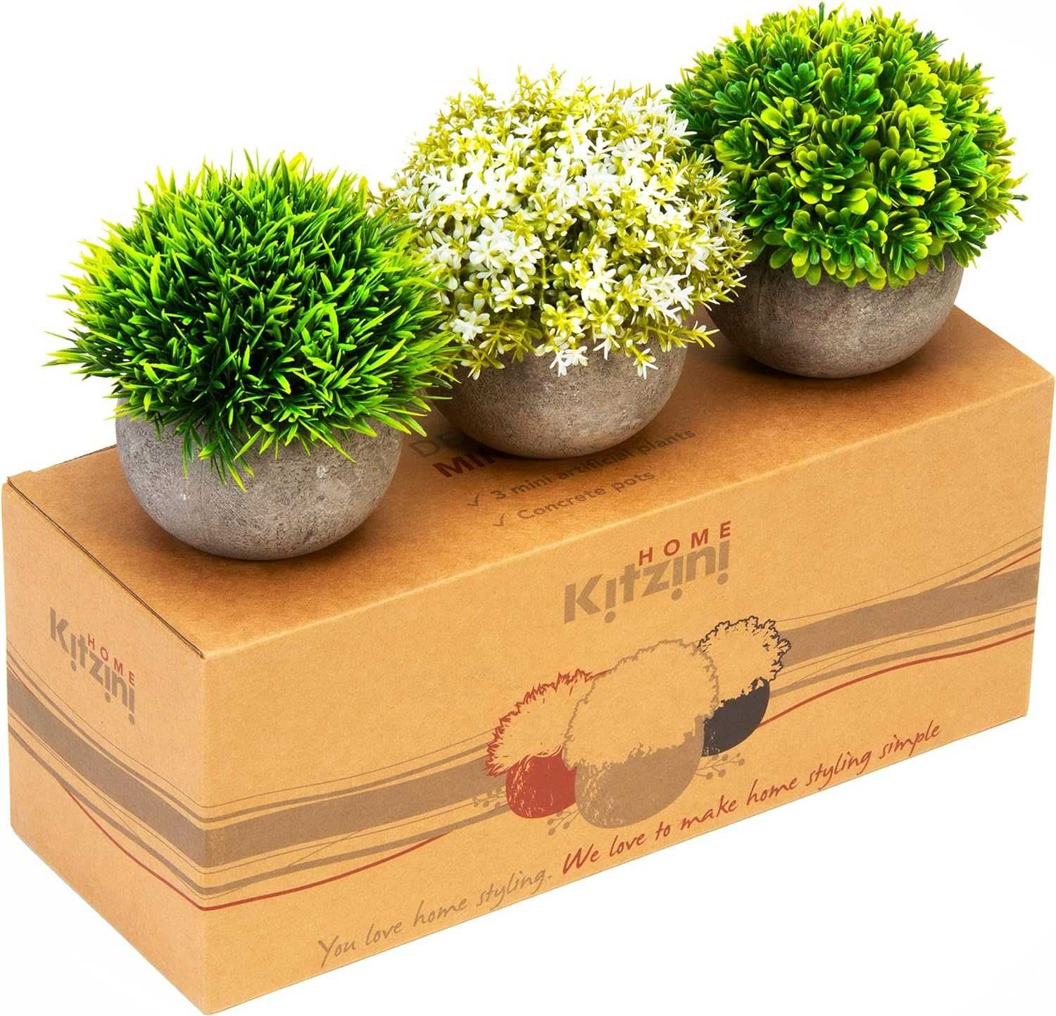 Kitzini sztuczne rośliny, realistyczne liście w ozdobnym pudełku
