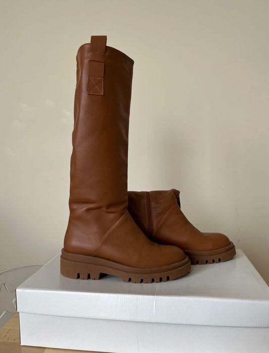 Зимові шкіряні чоботи 39 розмір