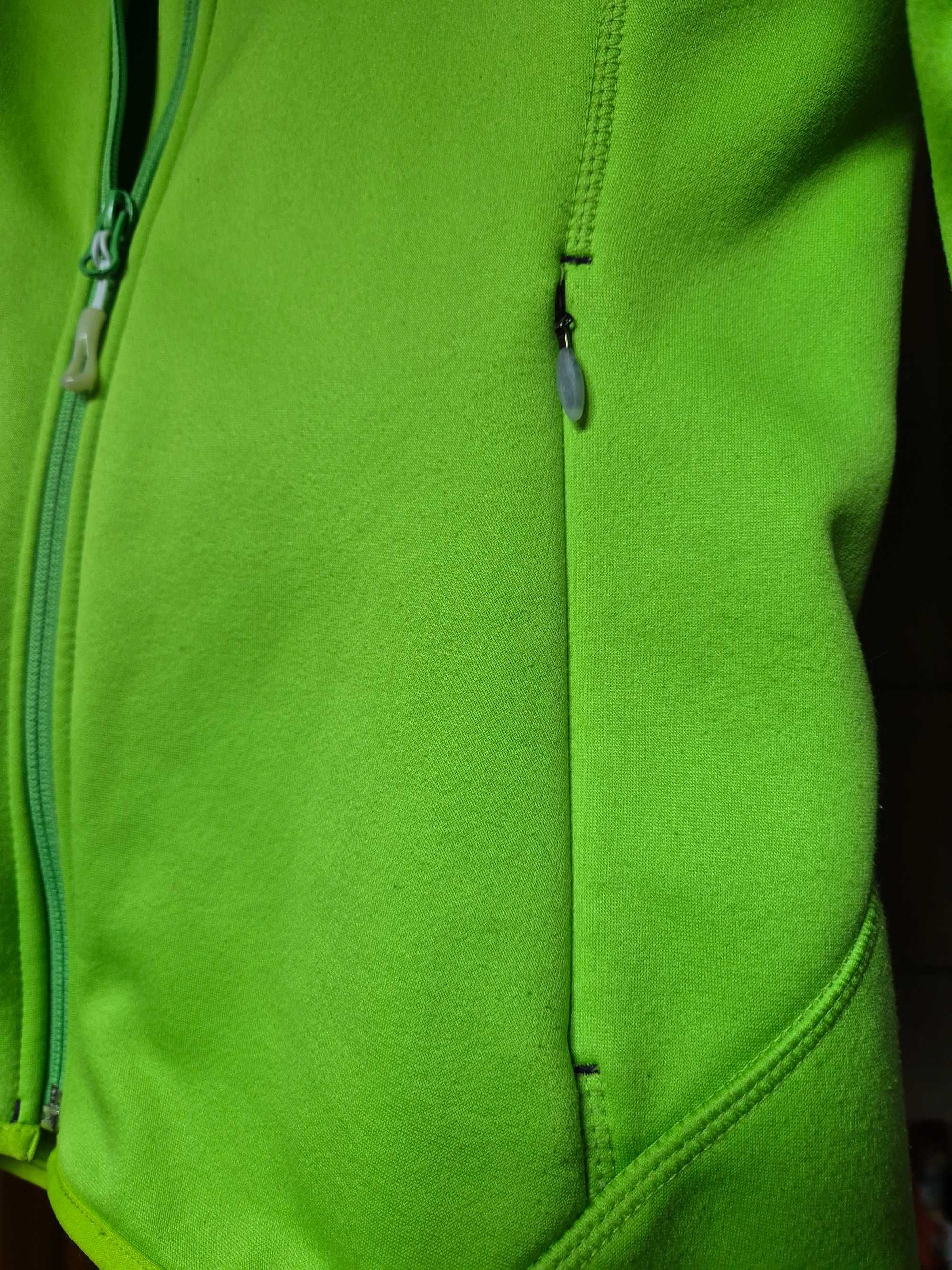 Salomon- bluza damska na polarze, zieleń ,ozdobne hafty, z kapturem, M