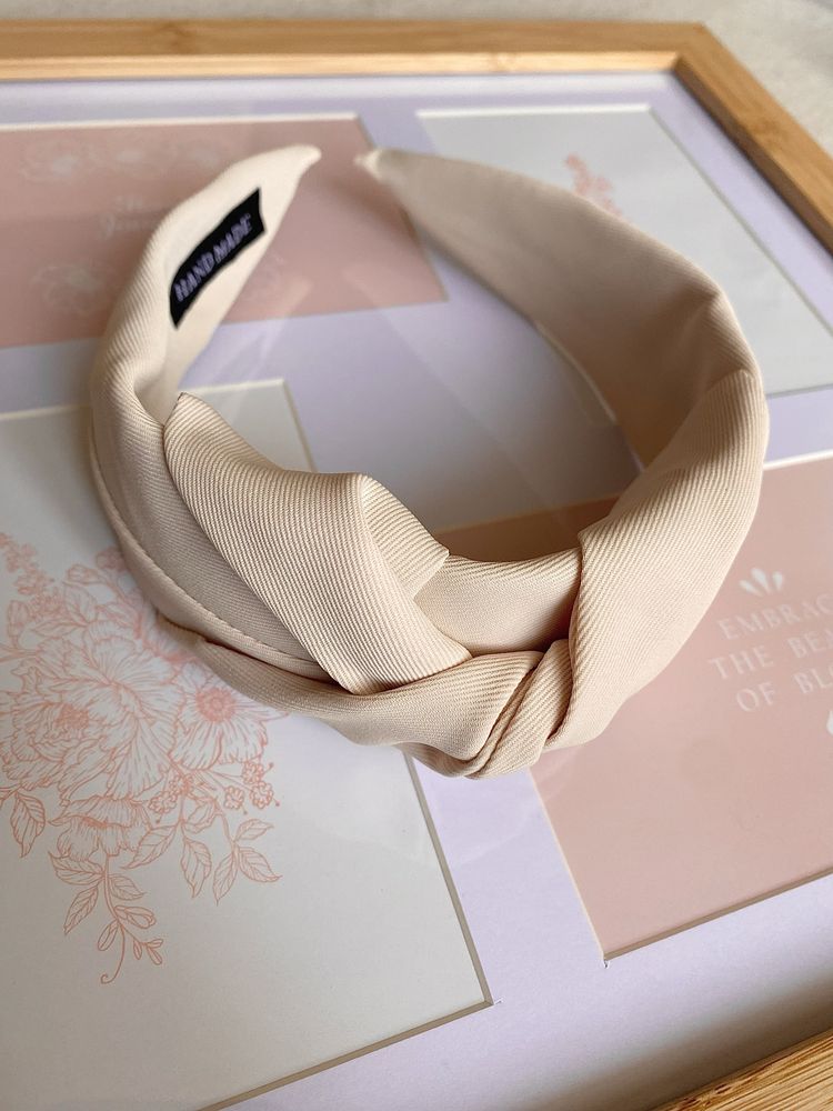 Opaska do włosów Retro/Twist w stylu francuskim, Biel Ecru/Creme White