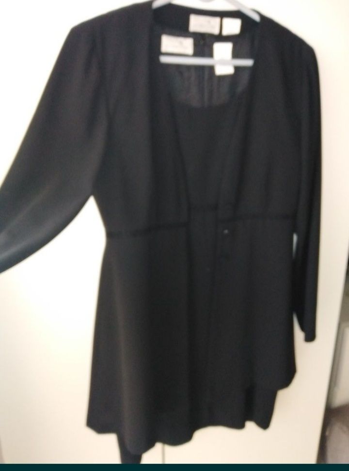 Sukienka z żakietem zestaw czarna wizytowa elegancka S SX