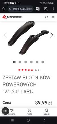 Zestaw błotników rowerowych Lark firmy KROSS 16"-20"