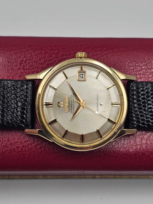 Złota Omega Constellation Chronometer Pie Pan lite złoto 14K