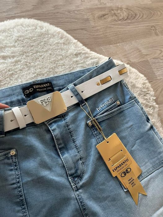Jeansy esperanto z paskiem
