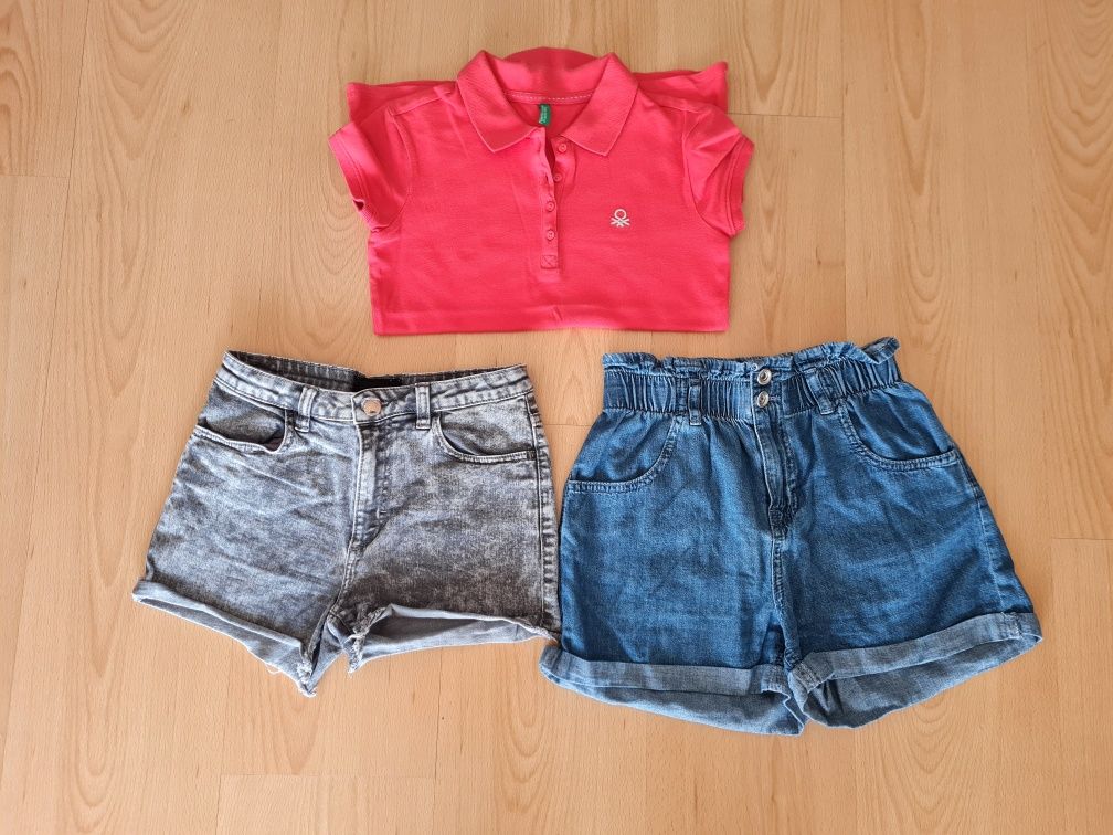 2 Calçoes e polo Benetton, Zara, h&m  10-12 anos