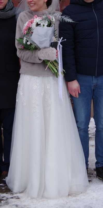 Suknia ślubna r. M/38 złamana biel Anna Sposa