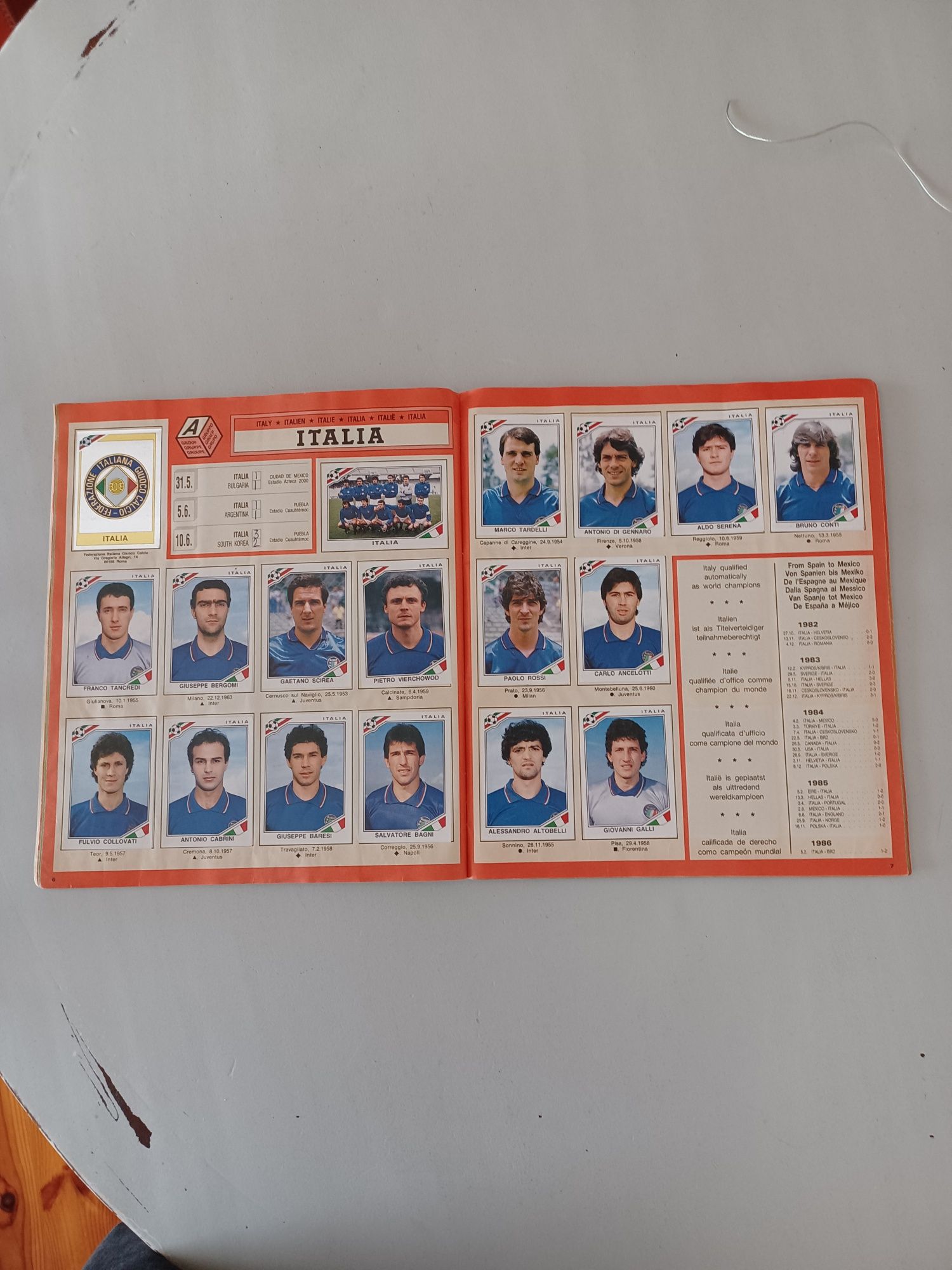 Caderneta cromos México 1986 Panini