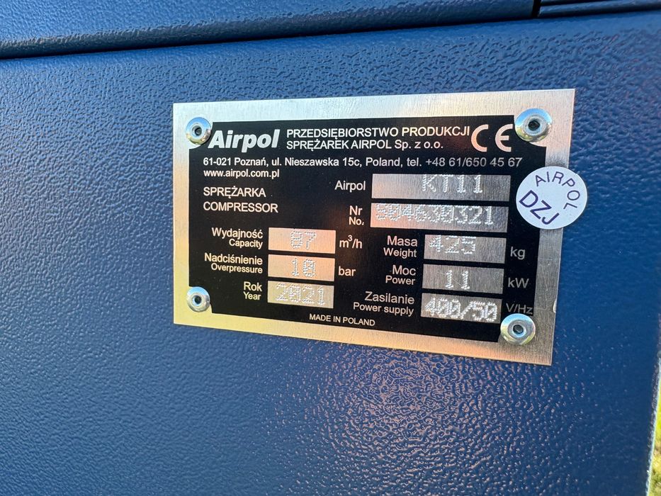 Sprężarka kompresor śrubowy Airpol KT 11 Nowy!!!