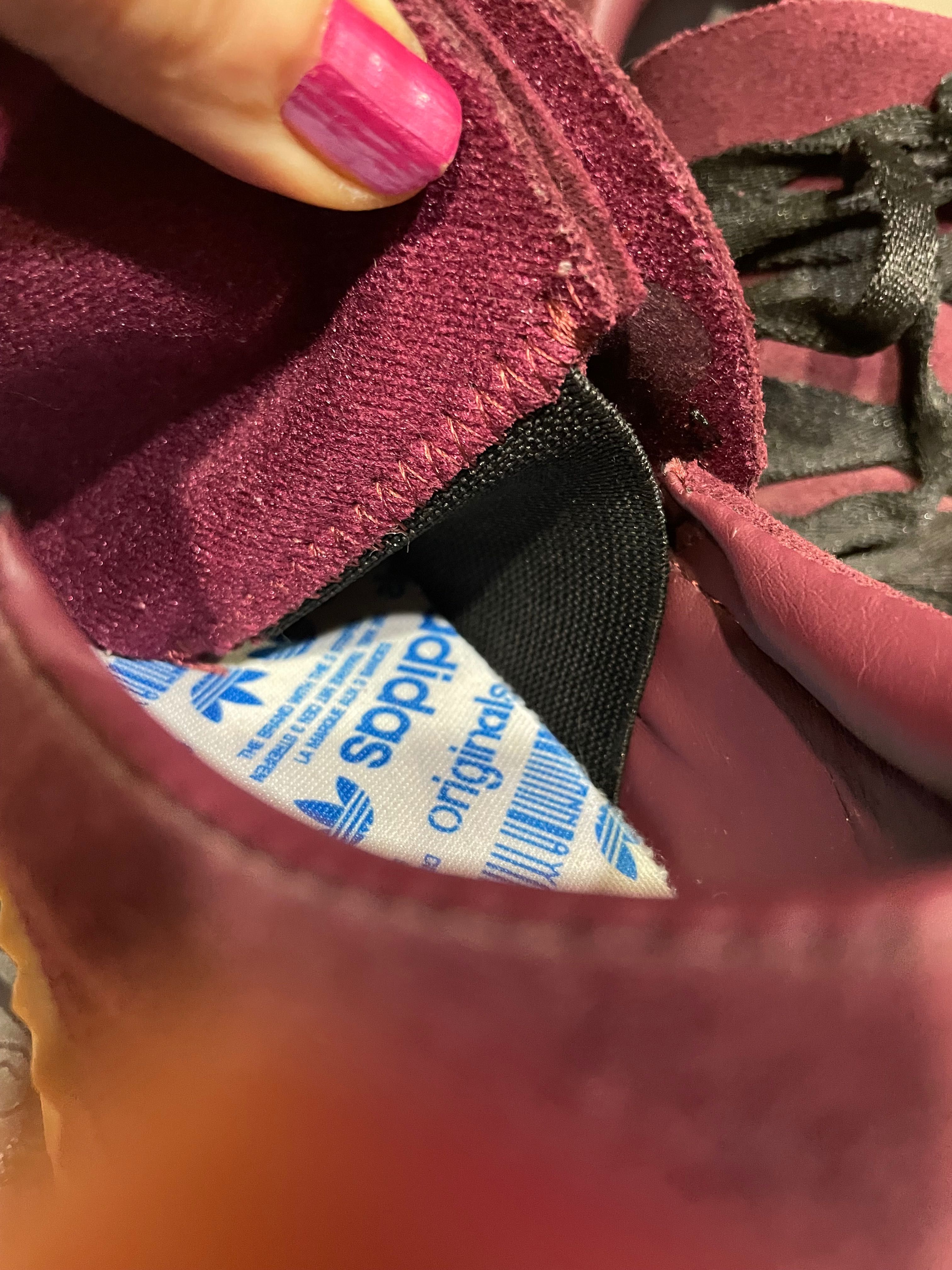 Мокасины кроссовки Adidas, цвет бургундия 37р
