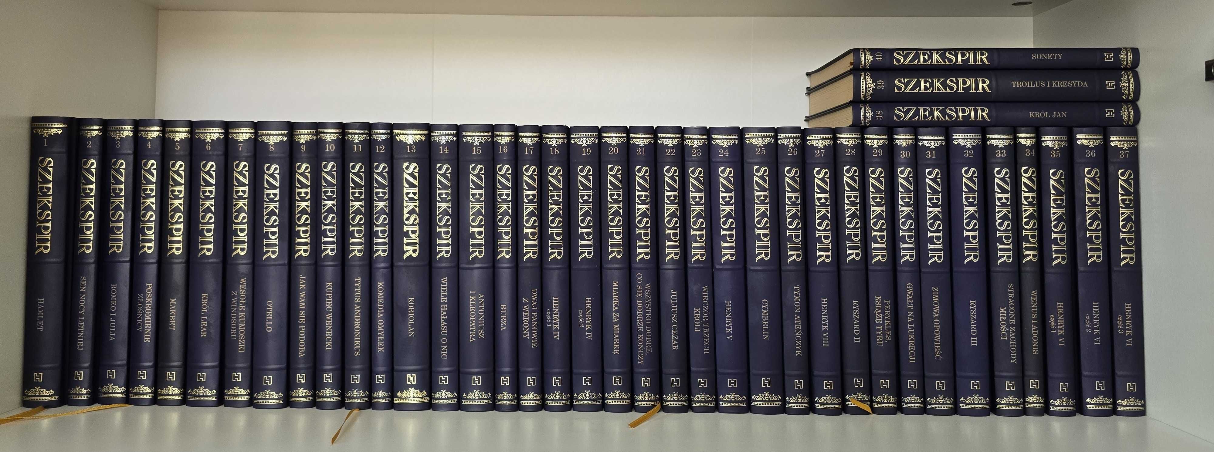 Komplet dzieł Shakespeare’a – Kolekcja Hachette, 40 tomów, dwujęzyczne