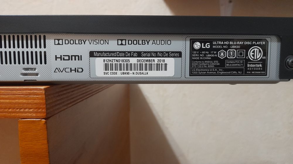 LG UBK90 4K UHD Blu-ray player