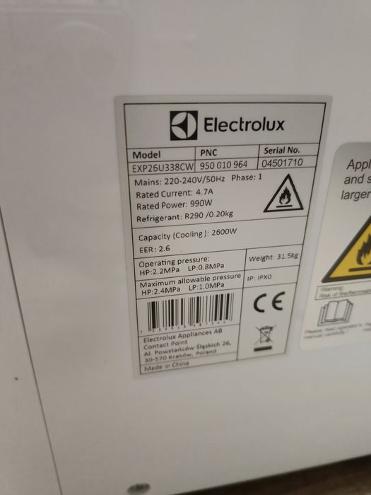 Klimatyzacja przenośna Electrolux