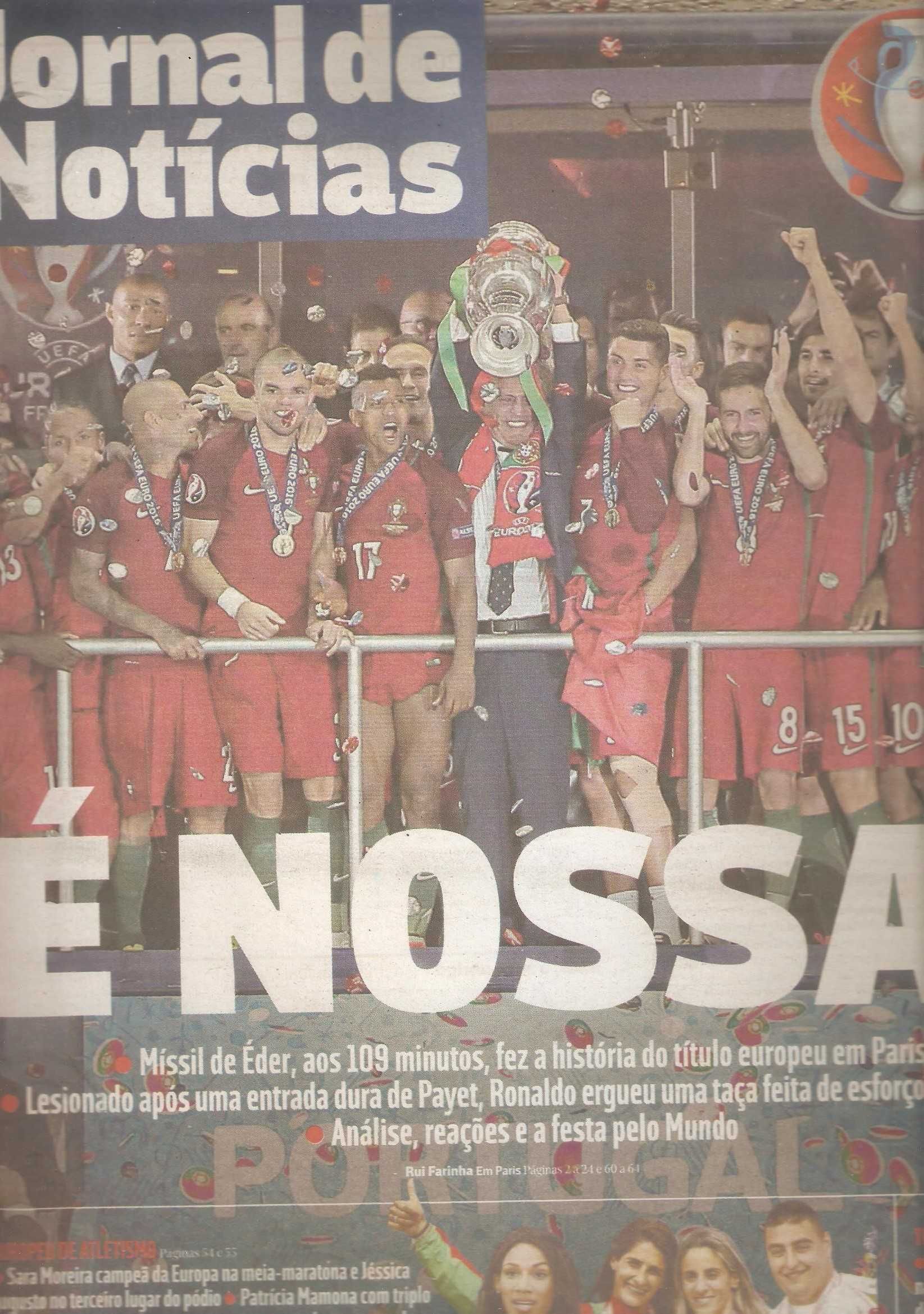 Euro 2016 é nossa a taça futebol Jornal de Notícias de 11.7.2016