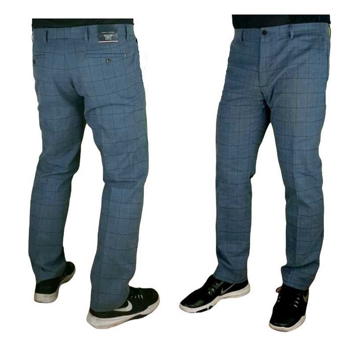 Męskie spodnie Tommy Hilfiger Denton Chino Straight kratka - W33/L32
