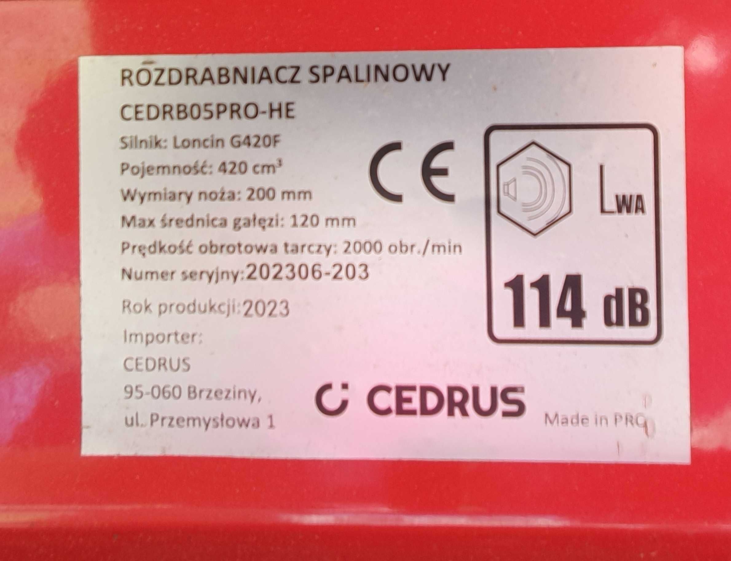Rębak , rozdrabniacz spalinowy Cedrus RB05PRO-HE