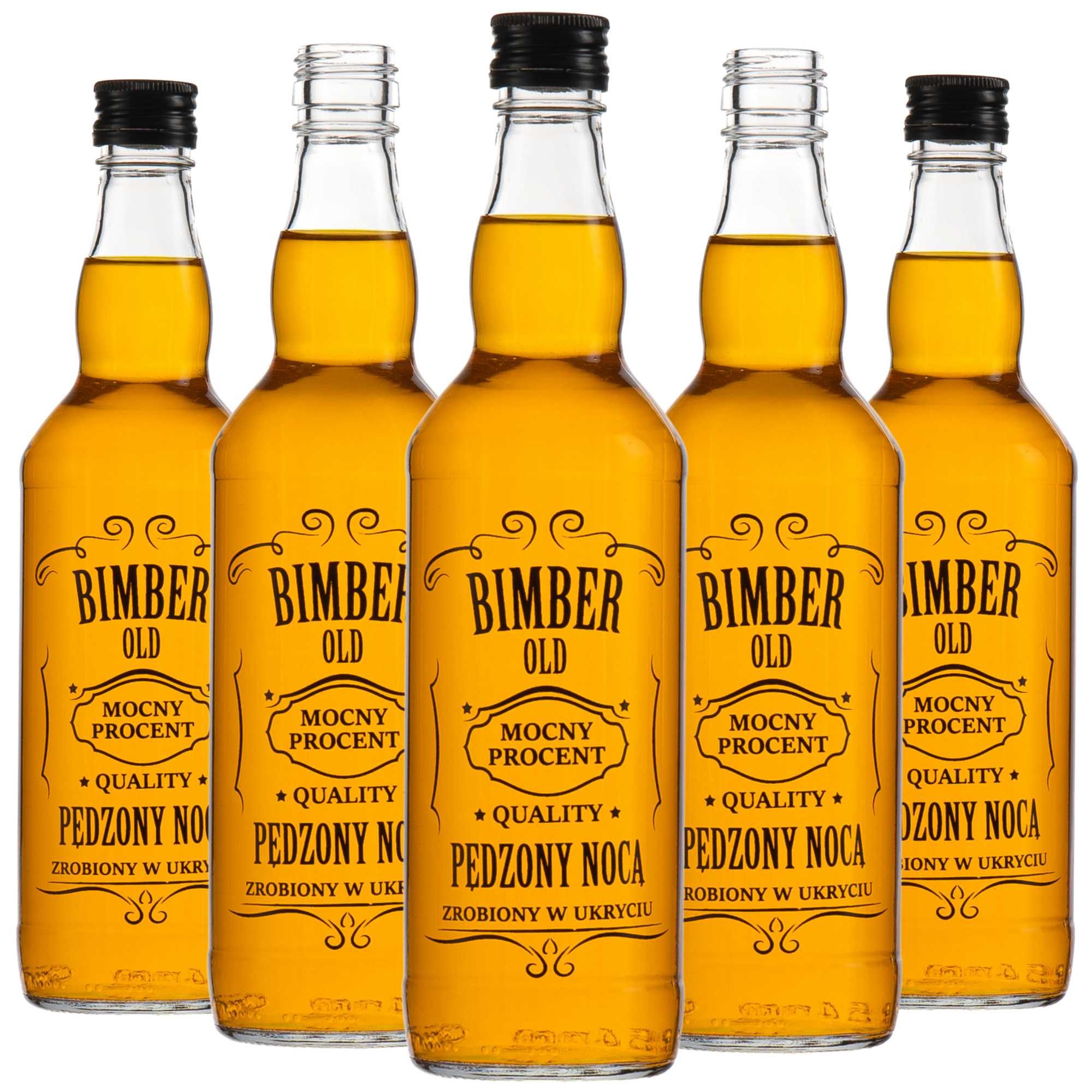 Butelka Monopolowa 500 ml + nadruk Bimber Pędzony Nocą 10 sztuk