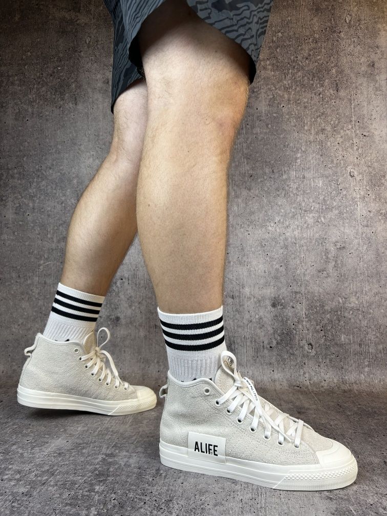 Adidas nizza hi alife white кеди