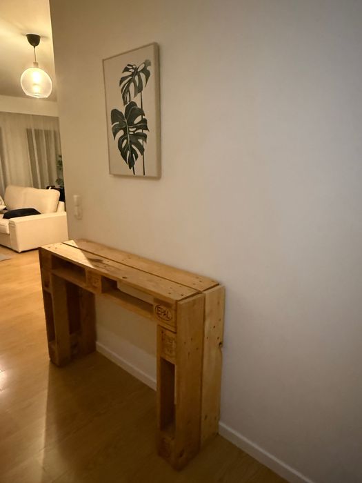 Consola de entrada em madeira maciça – estilo natural / industrial