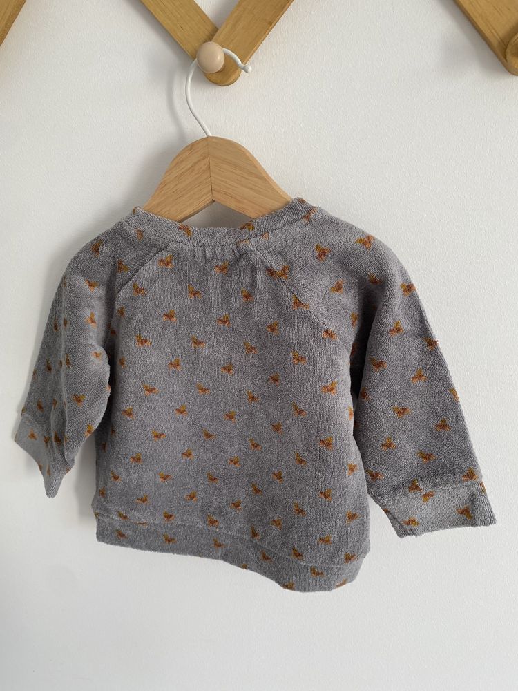 Bluza lil’ atelier szara w żołędzie 62 brązowe musztardowe jak newbie