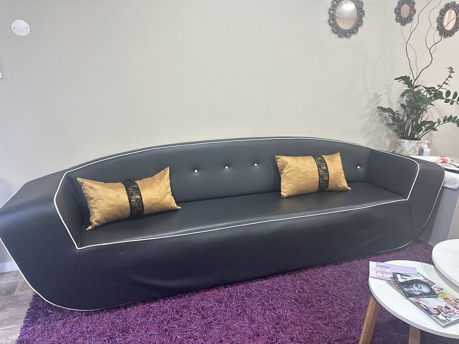 Sofa pele preta como novo