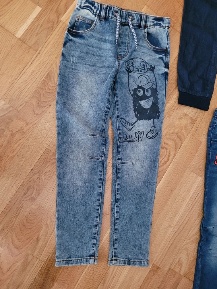 Zestaw 4szt spodni jeans 134 Scooby-Doo guma w pasie