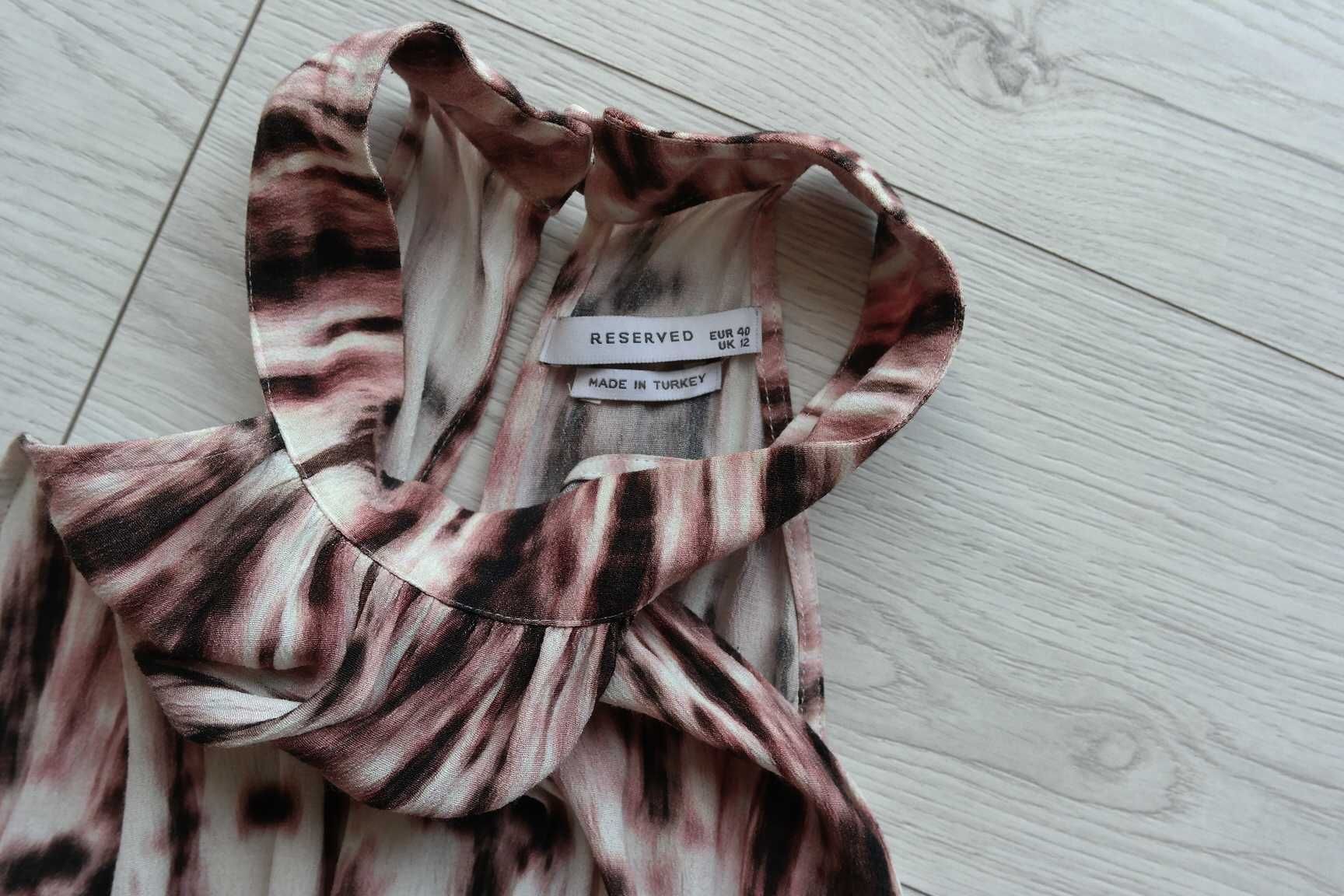 sukienka na lato z chokerem~ wzorzysta~ Maxi~ Reserved r.40
