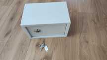 Sejf domowy metalowy skrytka na klucz kasetka STALOWY 20×20×31cm
