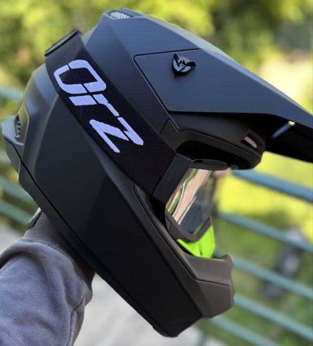 Ендуро кросовий шолом ORZ, Fox на мотоцикл шлем чорний мат з окулярами