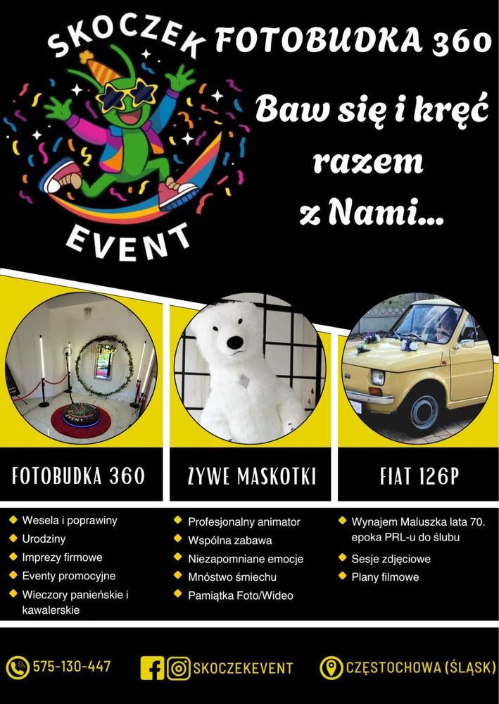 Fotobudka 360 skoczekevent Częstochowa Śląsk