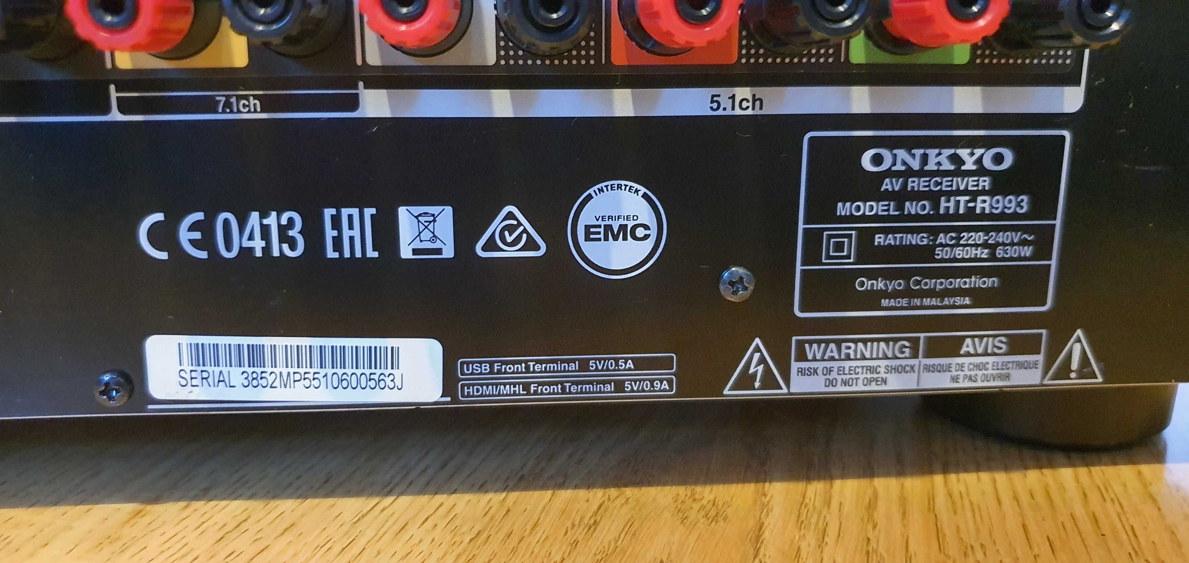 ONKYO HT-R993 THX DOLBY ATMOS,Dolby Vision  Wi-Fi, Bluetooth,  4K