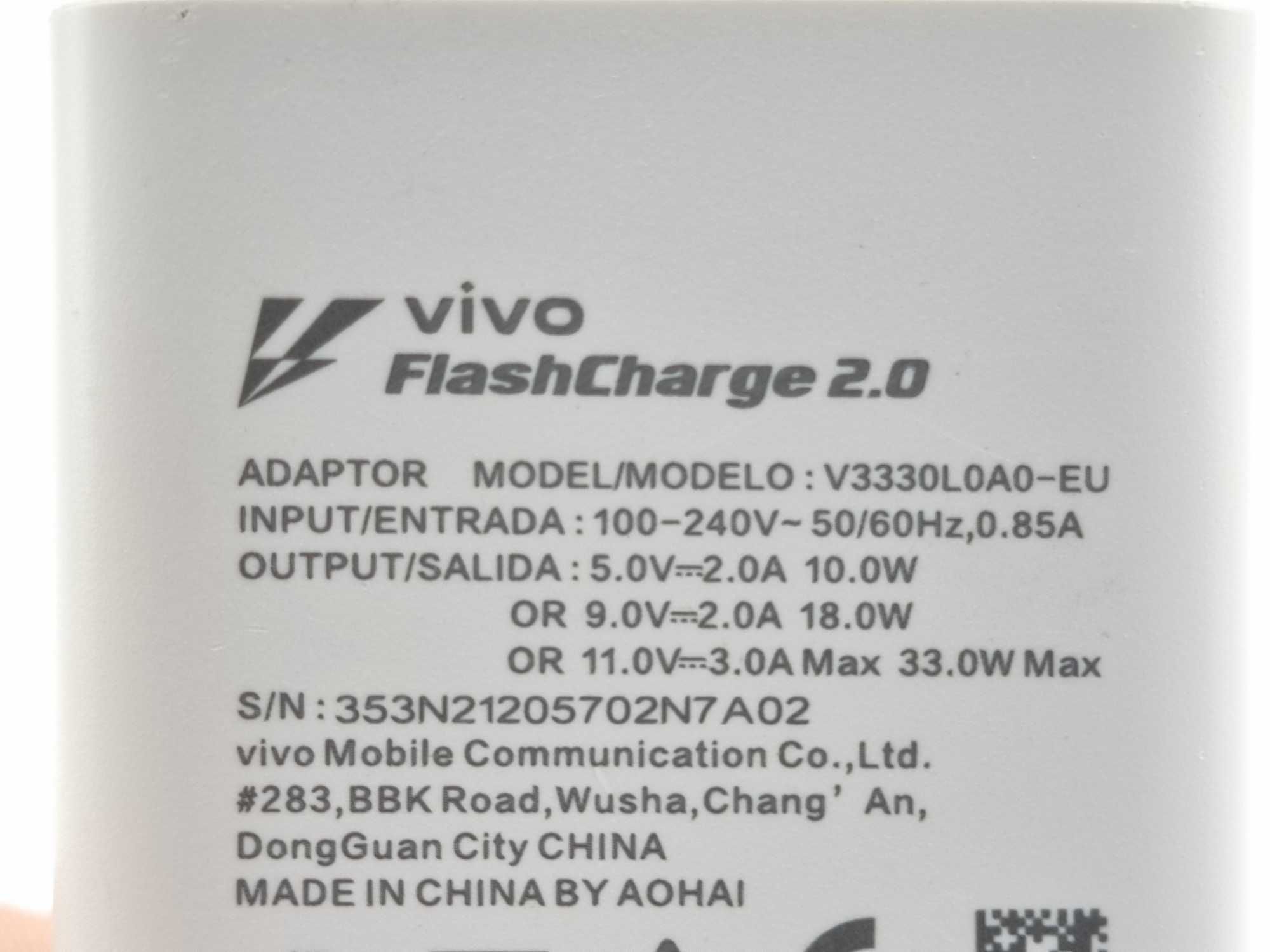 Vivo FlashCharge 2.0 | MOC 33W | Oryginalna Używana Ładowarka/Adapter