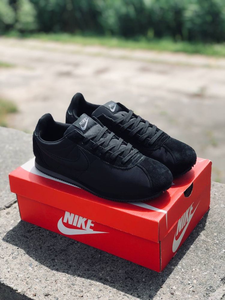 Nike Cortez Nylon Black кроссовки мужские черные Найк Кортез