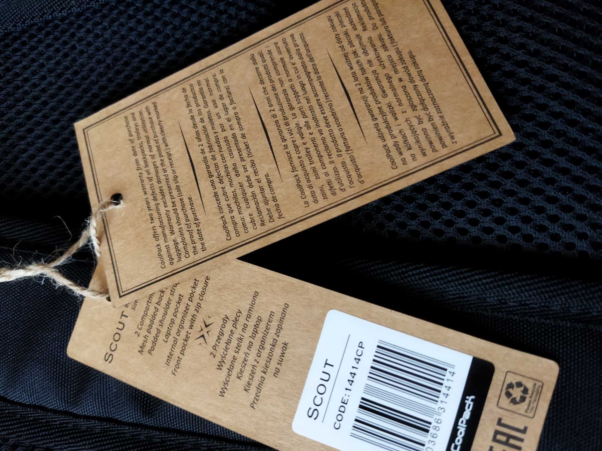 Plecak CoolPack premium Scout GW 2 lata 14391CP nowy szary